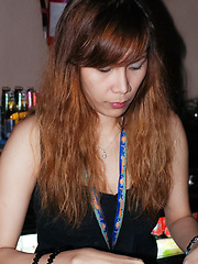 Drunk big titty Thai milf bargirl Ree naked in bed