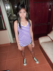 Adorable Phuket teen Toon licks ass wearing her Converse shoes