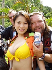 Famous av idol Anna Ohura posing her natural tits