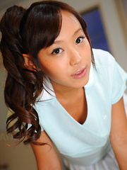 Cute Japanese schoolgirl Nagisa shows off